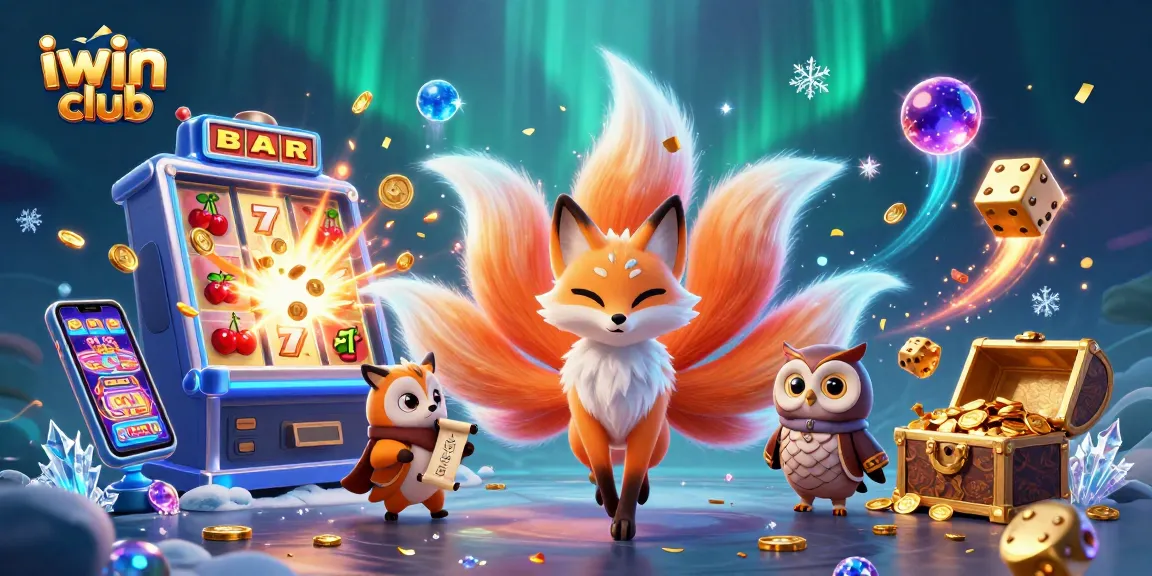 Play exciting games at iwin club featuring colorful characters and vibrant casino elements.