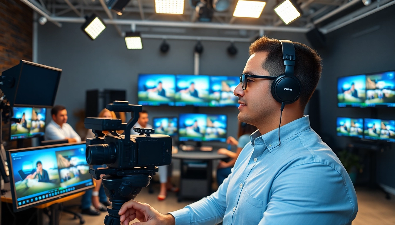 Capture the essence of Corporate video production toronto with a vibrant team creating engaging visual content.