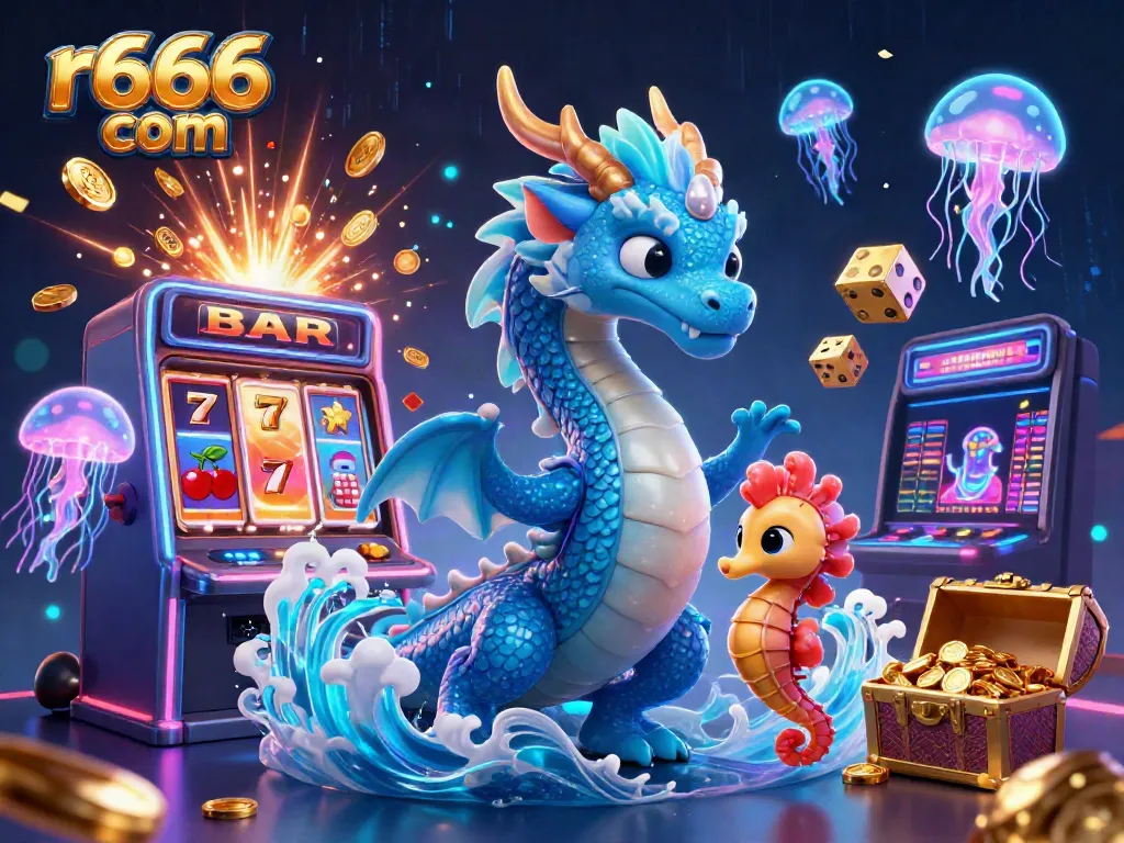 Experience thrilling gaming at r666 com with vibrant illustrations of magical casino elements.