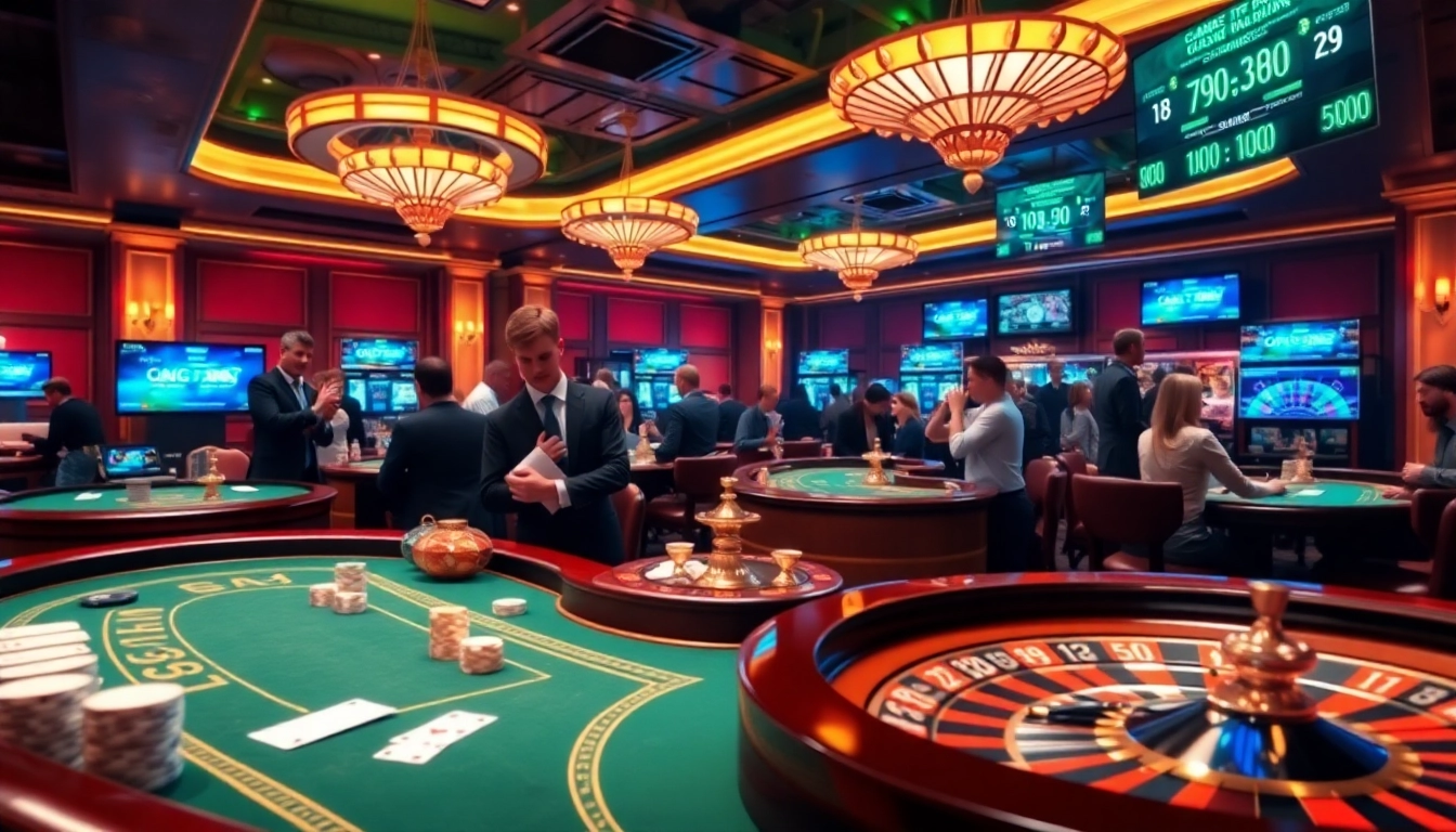 Experience the excitement of 33win with vibrant casino gaming tables and professional dealers.