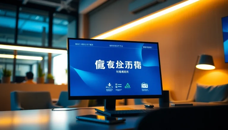 现代工作区计算机屏幕上的快连下载界面，展示技术与连接性。