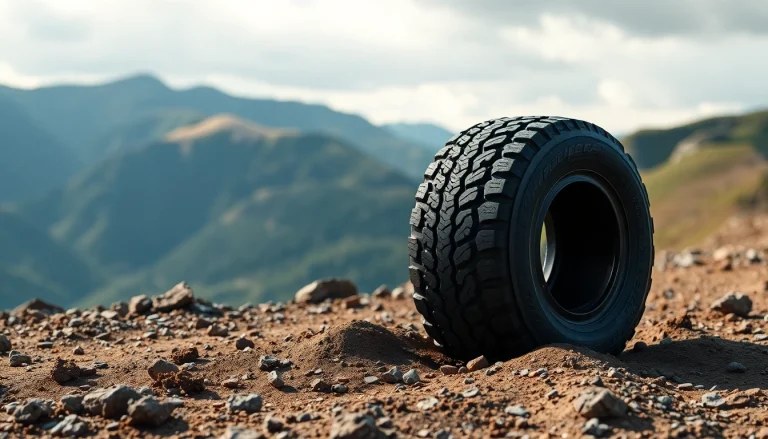 The robust Double Coin RR99 tire on rugged terrain represents durability and reliability for mixed services.