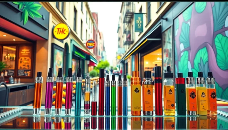Explore high-quality THC vape for sale near Manchester in a trendy urban storefront.