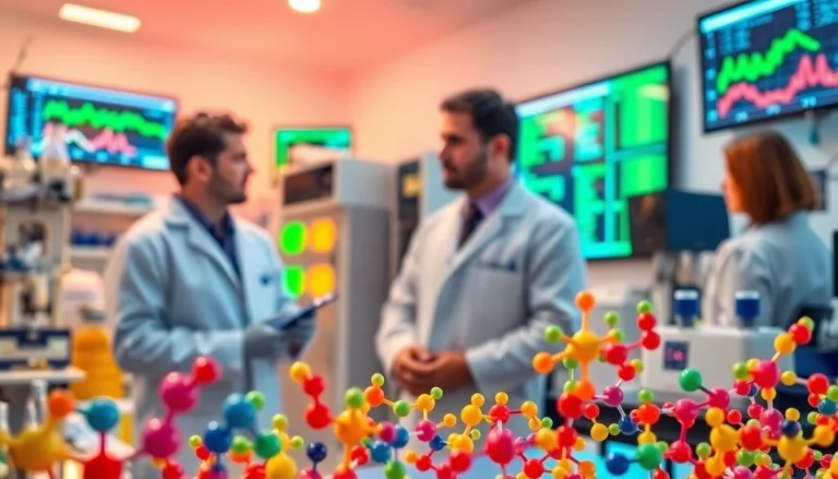Discover Peptides UK in a sophisticated lab focused on molecular synthesis and research.
