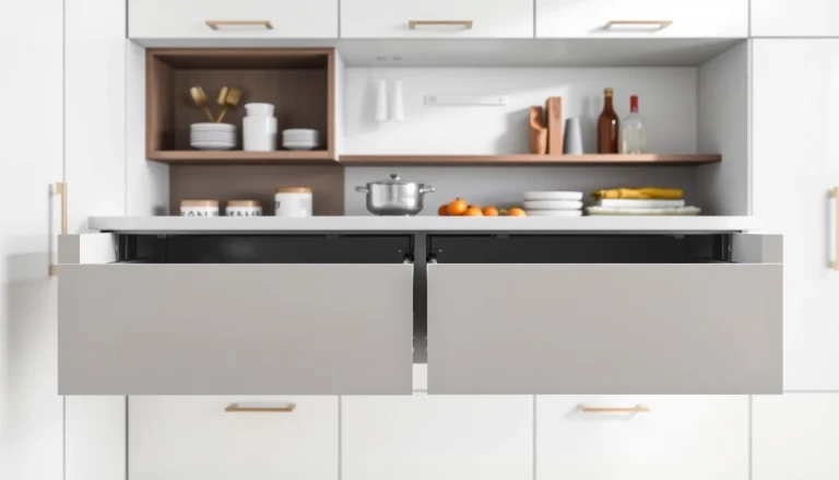 Enhance your organization with a Double Wall Drawer System featuring modern craftsmanship and functionality.