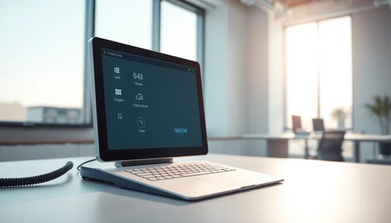 Enhance remote call control experience with a modern office interface setup.