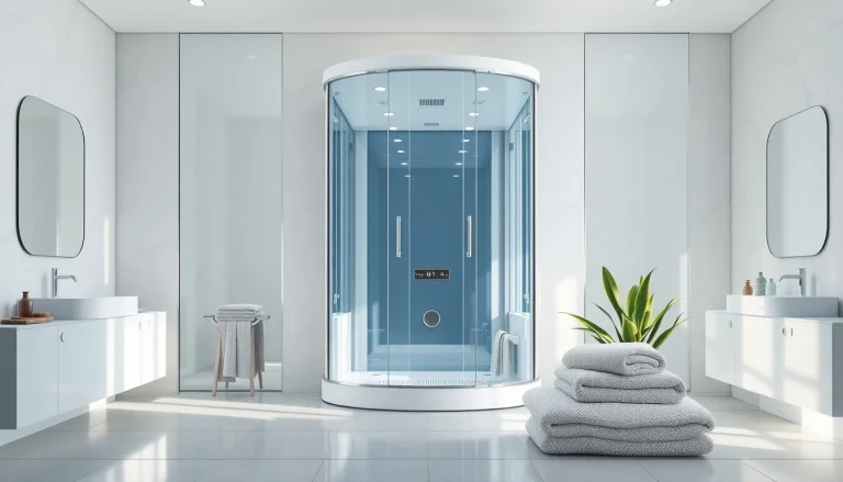 Genießen Sie die sonni Duschkabine in einem eleganten Badezimmer mit modernen Designelementen.