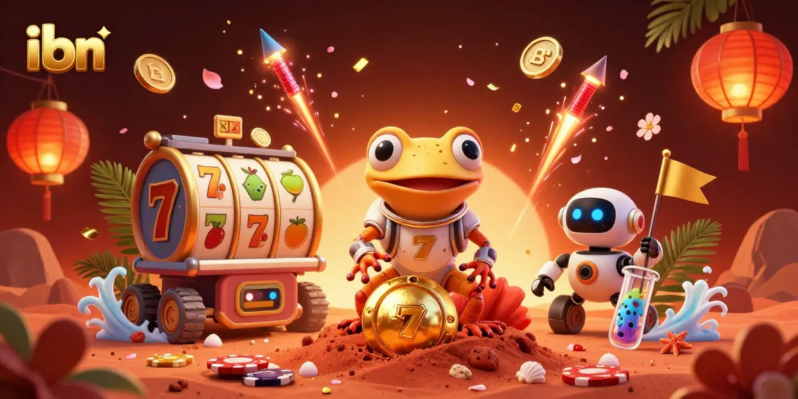 Engage with the vibrant ibn casino adventure featuring a Martian gecko exploring a golden casino.