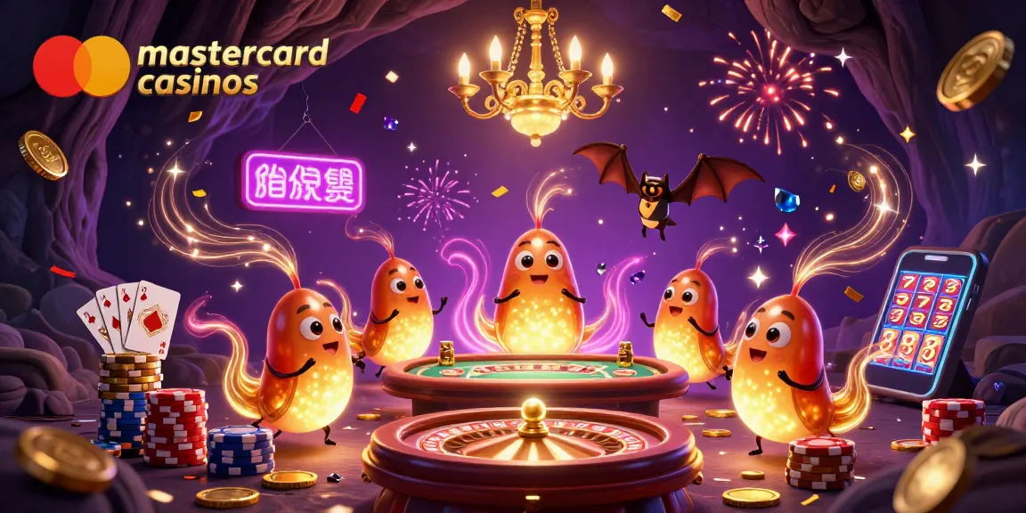 Experience excitement at mastercard casinos with glowing creatures and vibrant casino elements.