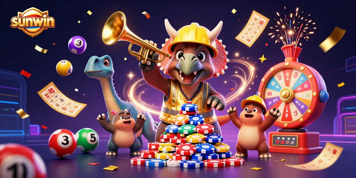 Experience the thrill of Sunwin with vibrant gaming elements and fun characters building excitement.